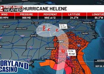 허리케인 헬렌 오늘 밤 플로리다 강타 후 조지아 행