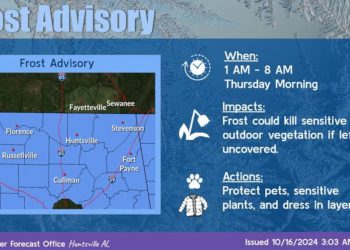 “얼마나 춥길래” 오늘 밤 앨라배마 일부 지역에 서리 주의보 발령