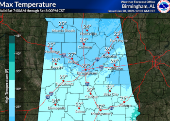 이번 주말 또 ‘혹한 폭탄’…앨라배마, 낮에도 영하권 머문다