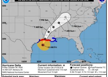 허리케인 델타 루이지애나 주 크리올 인근 상륙