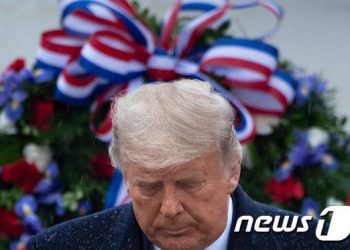 트럼프 대통령 재향군인의날 국립묘지 참배