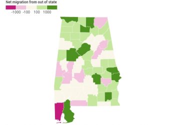 앨라배마 인구 매년 소폭 증가한다