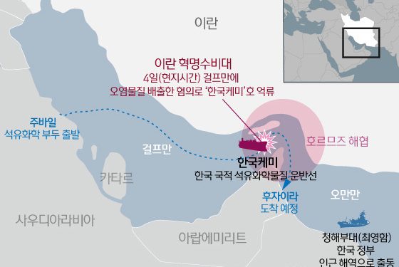 이란 혁명수비대, 한국 선박 나포, 美와 대화 노린다