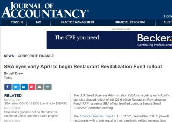 앨라배마 한인 식당업계, 300억불 구제금 관심 증폭..4월 시작 전망