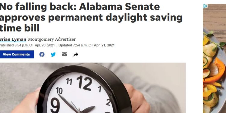 앨라배마 ‘서머타임’ 1년 내내 적용법 만든다