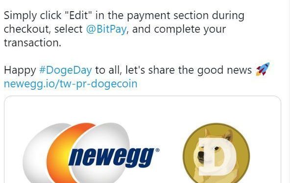 美 전자제품 거래사이트 뉴에그 “도지코인으로 결제”