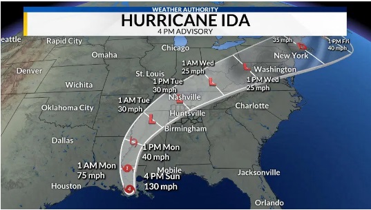 앨라배마 북부, 아이다 영향권