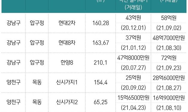 ‘허가구역’ 묶인 압구정 집값 72억 매매…지정 전보다 24억 더 올랐다