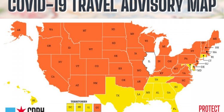 앨라배마, 시카고시의 코로나 여행경보지역서 제외돼