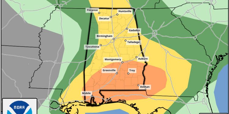 오늘 앨라배마 전역 “악천후”…남부는 토네이도 주의보