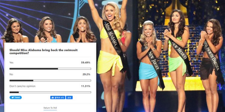 미스 앨라배마 대회에 수영복 심사 부활시켜야 할까?