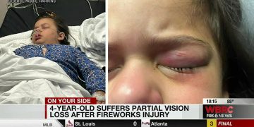 4살 소녀, 불꽃놀이 부상으로 시력 잃어