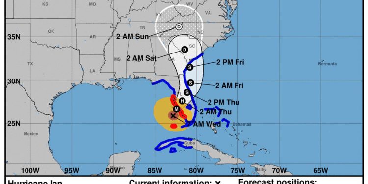 허리케인 ‘이안’ 5등급 가까이 성장…155마일 강풍