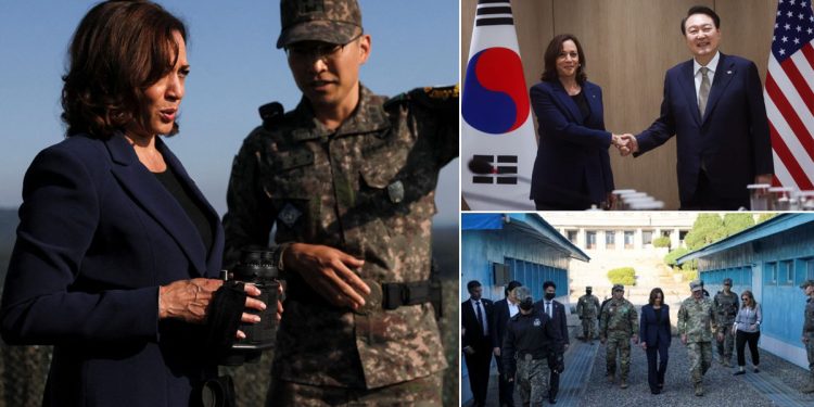 카멀라 해리스 DMZ 연설서 또 실언 “북한과 강한 동맹”