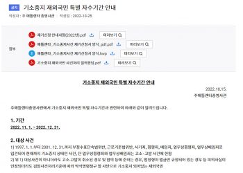 11월~12월은 “기소중지 재외국민 특별 자수기간”