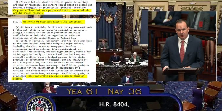 결혼존중법에 종교자유 및 양심 보호 조항 빠졌다?