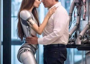 머스크와 키스 중인 여성 정체는…SNS 달군 ‘로봇 아내’ 논란