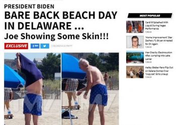 휴가 떠난 80세 바이든, 해변서 상의 탈의 포착…”푸틴과 다르네”