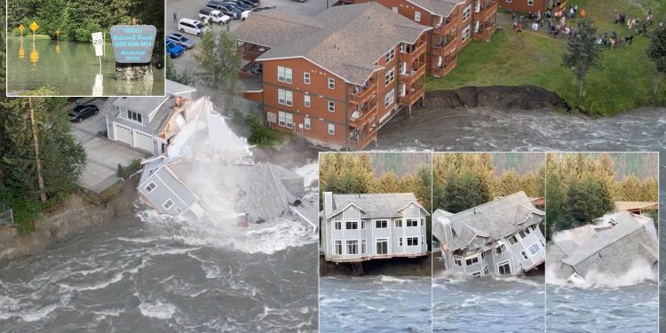 알래스카, 빙하 녹아 홍수 피해 …주택 파괴되고 주민 대피령