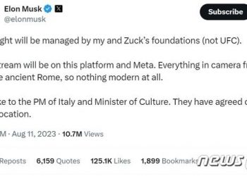 머스크 “저커버그와 격투 대결, 이탈리아서 열릴 것”