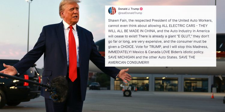 트럼프 “바이든의 전기차 정책은 ‘광기’…내가 끝내겠다”