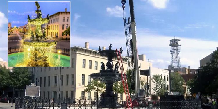 몽고메리 명물 분수대 새롭게 복원돼 설치되다