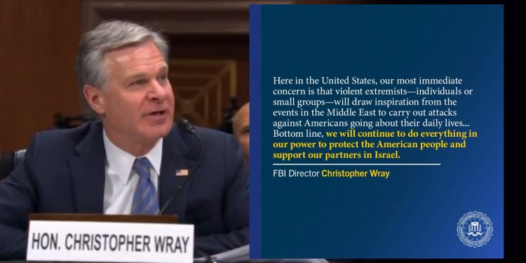 FBI 국장 “이스라엘·하마스 전쟁에 美 테러위협 고조…IS 이후 최고”