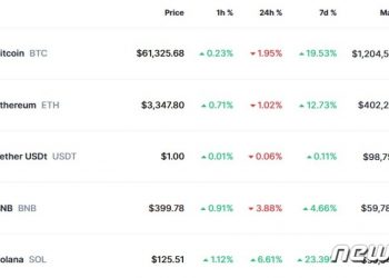 비트코인 숨 고르기…2% 하락, 6만1000달러에 거래돼