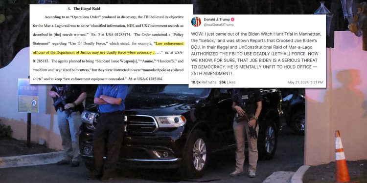 FBI, 마러라고 압색 당시 ‘총기사용’ 허가…트럼프 “바이든, 민주주의에 위협”