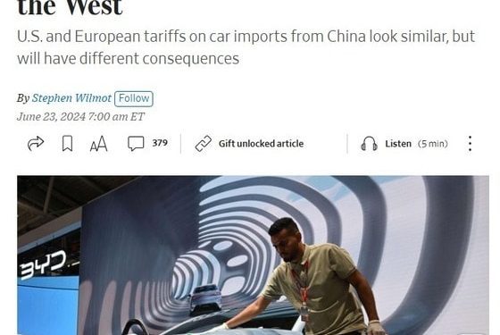 중국 전기차, 미국과 EU를 분열에 빠트리다