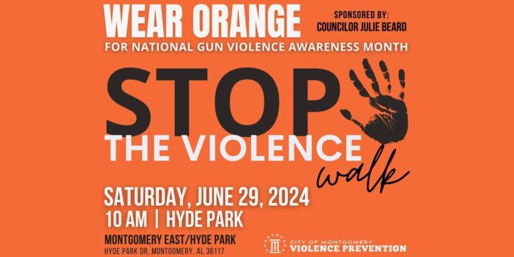 몽고메리, ‘전국 총기 폭력 인식의 달’ 맞아 “폭력 중단” 걷기 행사