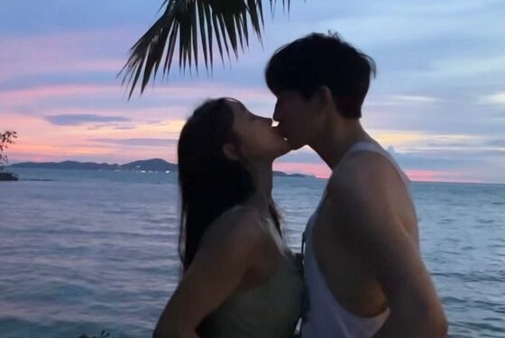 미나, 17세 연하 남편 류필립과 과감한 길거리 키스…석양 아래 입맞춤도