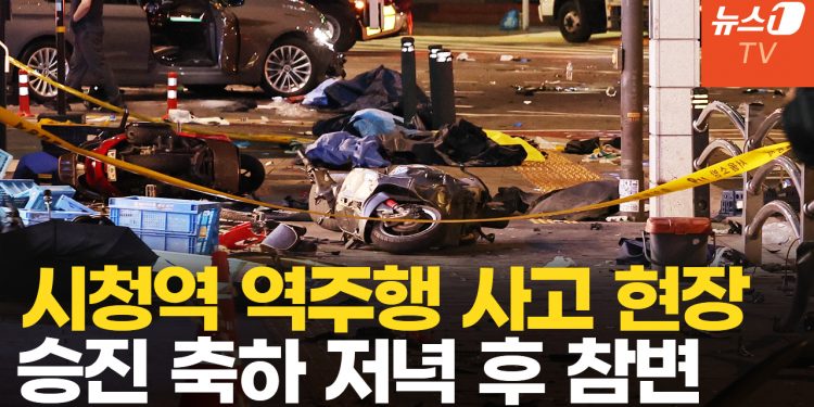시청역 역주행 사고…검은색 차 인도로 돌진