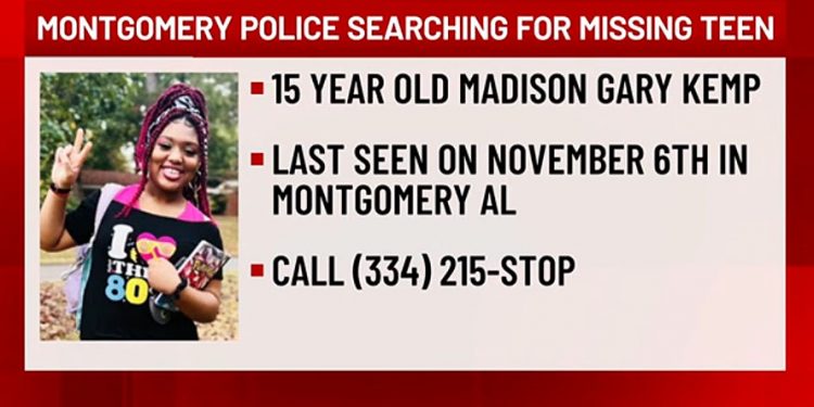 몽고메리 경찰, 15세 청소년 실종 수색