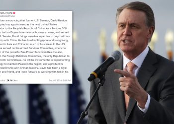 트럼프, 주중대사에 데이비드 퍼듀 전 상원의원 지명