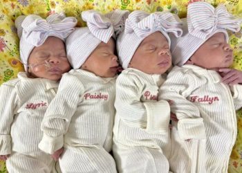 네쌍둥이 딸 낳은 美 루이지애나 부부…51만~67만 명 중 1명 꼴