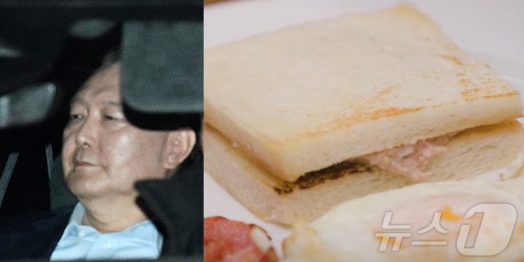 尹 체포 날 새벽 내놓은 샌드위치 ‘눈길’