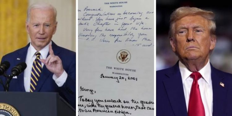 “즐기면서 잘 하라” 바이든이 남긴 손편지에 트럼프 흡족