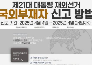 제21대 대통령 재외선거 국외부재자/재외선거인 신고·신청 방법안내