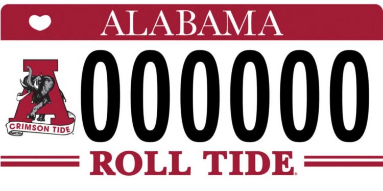 앨라배마 대학교, 복고풍 디자인의 새 차량 번호판 공개