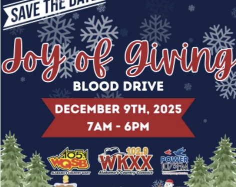 앨라바마 북부 라디오국, 연말 혈액 부족 사태 속 대규모 헌혈 캠페인 개최