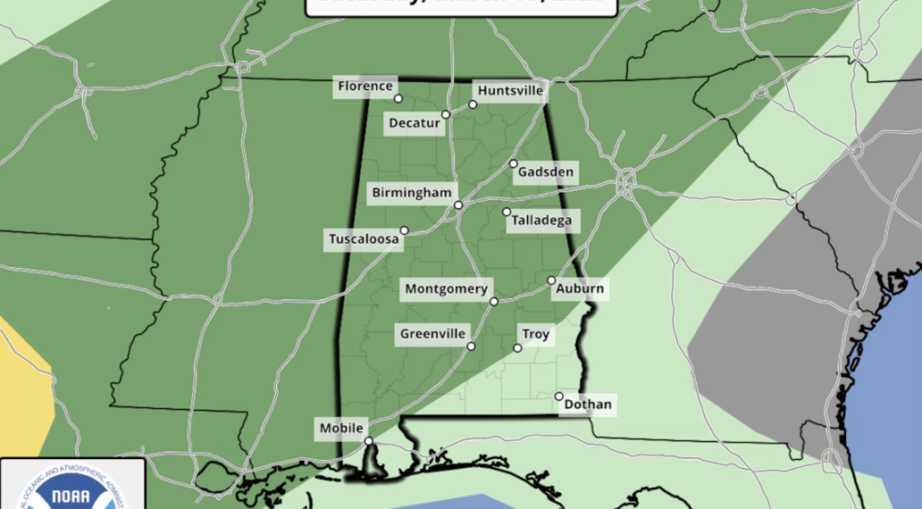 앨라배마 주말 강한 폭풍 가능성…최대 시속 60마일 강풍 예상