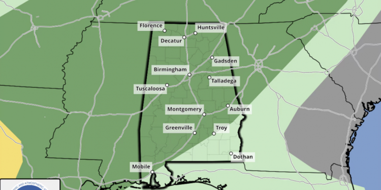 앨라배마 주말 강한 폭풍 가능성…최대 시속 60마일 강풍 예상